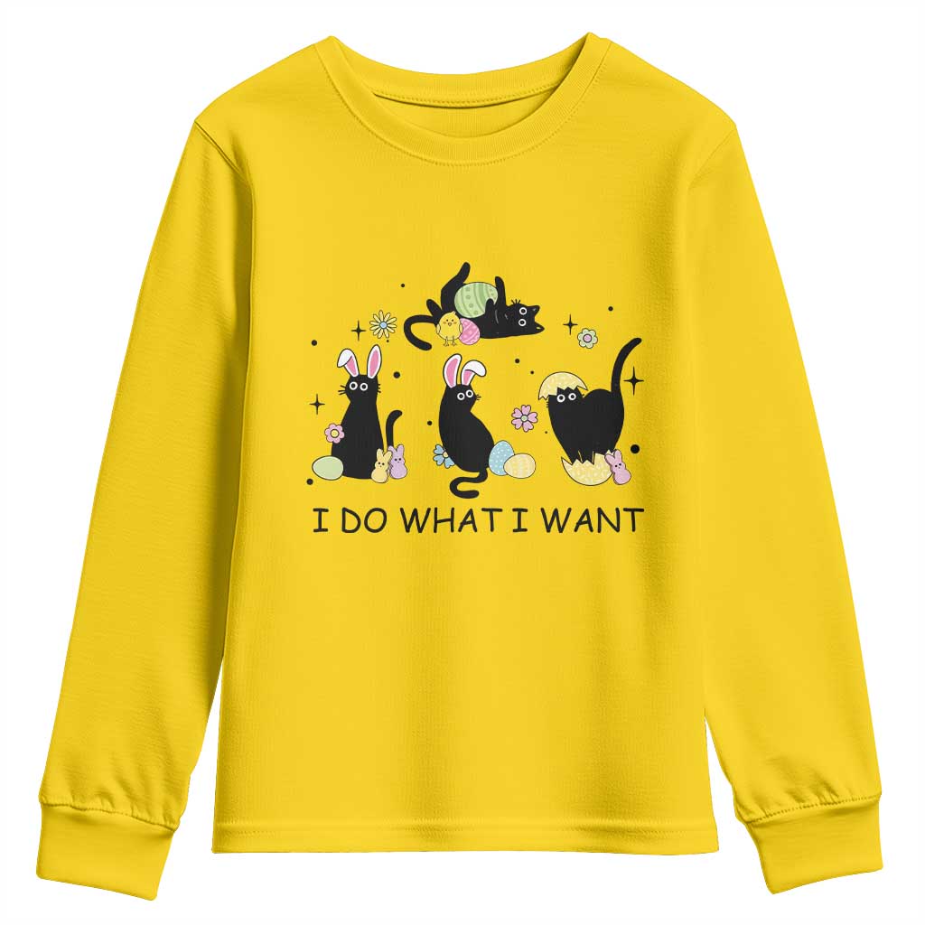 Funny Easter Black Cat Youth Sweatshirt I Do What I Want