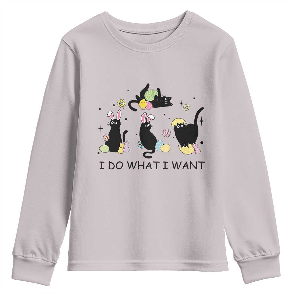 Funny Easter Black Cat Youth Sweatshirt I Do What I Want