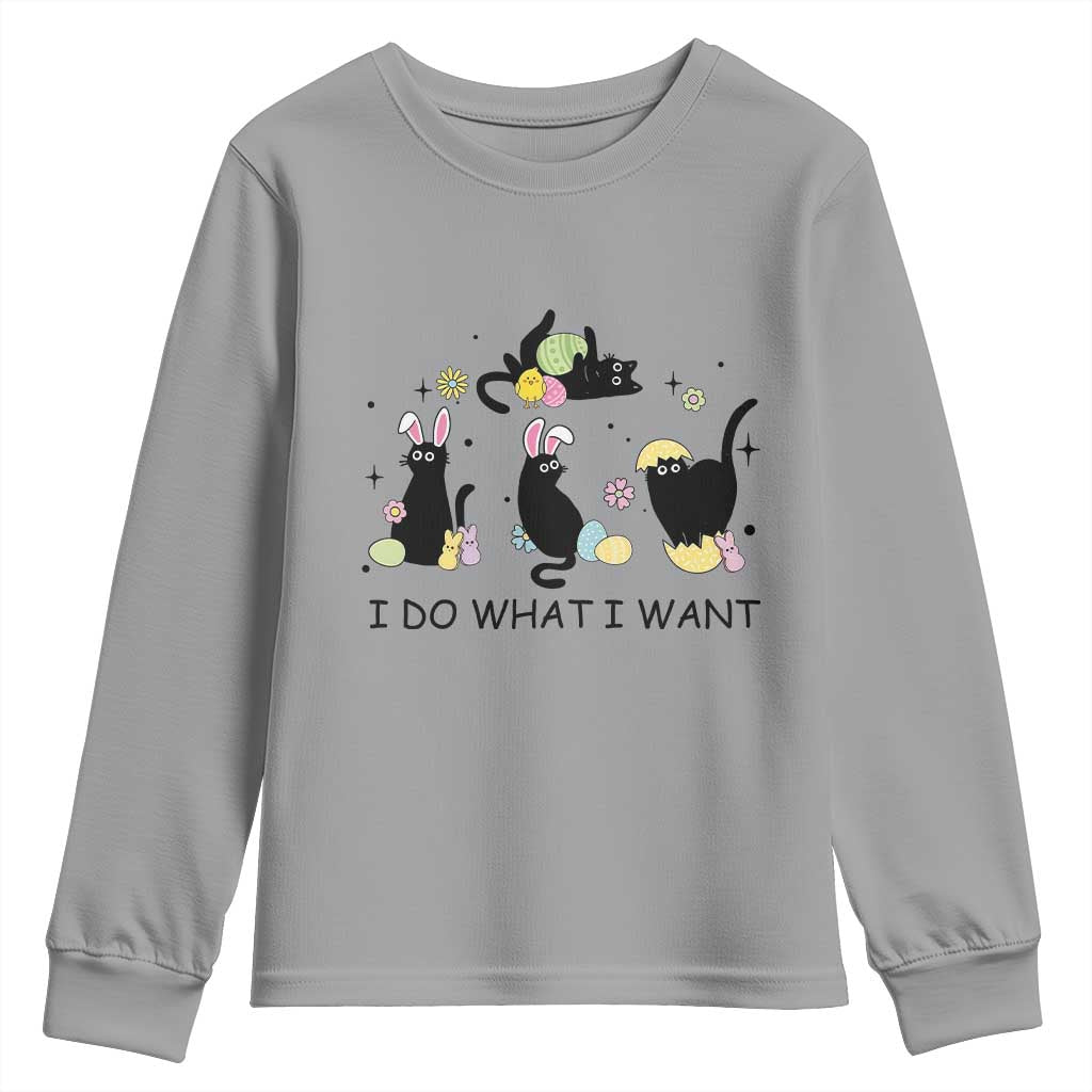 Funny Easter Black Cat Youth Sweatshirt I Do What I Want