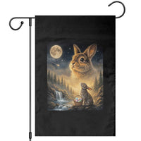 Easter Bunny Howling to the Moon Vintage Garden Flag
