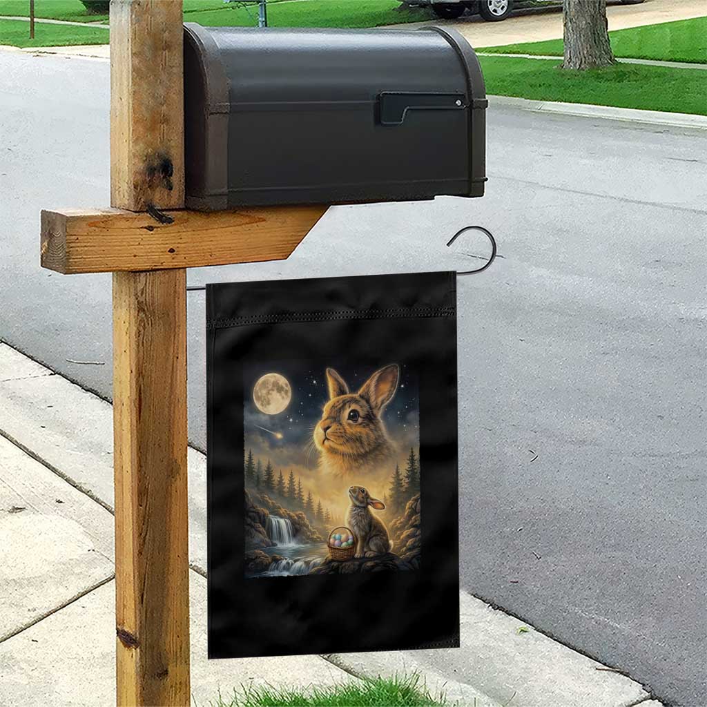 Easter Bunny Howling to the Moon Vintage Garden Flag