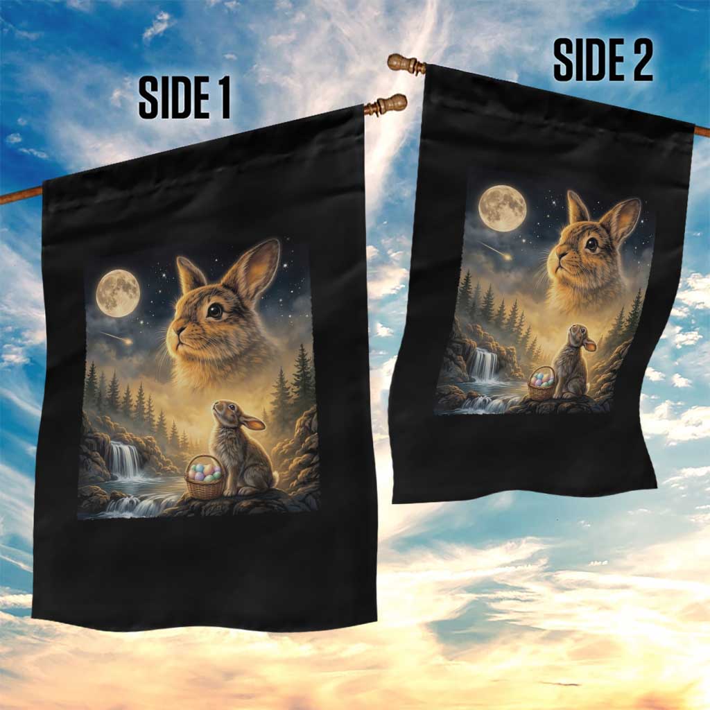 Easter Bunny Howling to the Moon Vintage Garden Flag