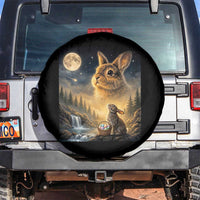 Easter Bunny Howling to the Moon Vintage Spare Tire Cover
