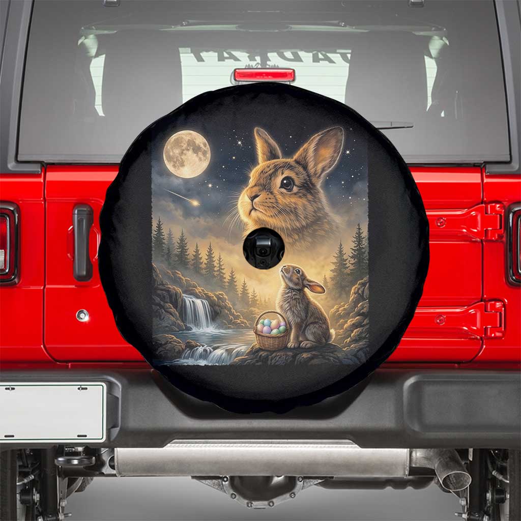 Easter Bunny Howling to the Moon Vintage Spare Tire Cover