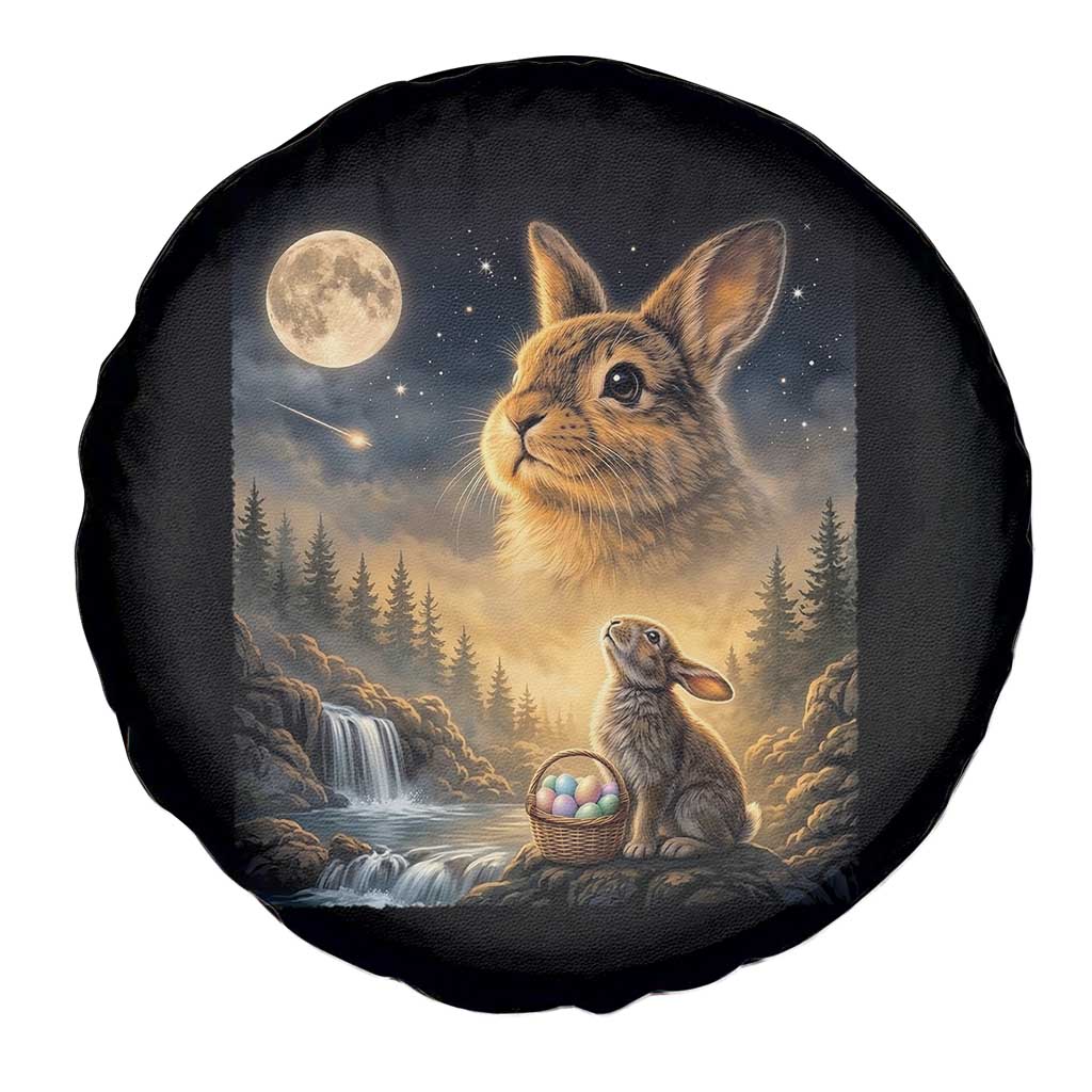 Easter Bunny Howling to the Moon Vintage Spare Tire Cover