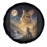 Easter Bunny Howling to the Moon Vintage Spare Tire Cover