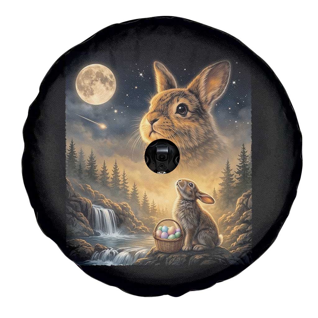 Easter Bunny Howling to the Moon Vintage Spare Tire Cover