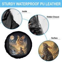 Easter Bunny Howling to the Moon Vintage Spare Tire Cover