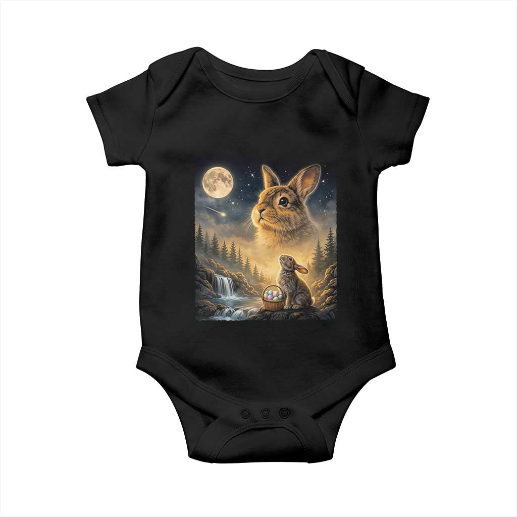 Easter Bunny Howling to the Moon Vintage Baby Onesie