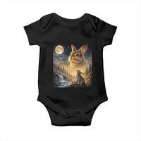 Easter Bunny Howling to the Moon Vintage Baby Onesie