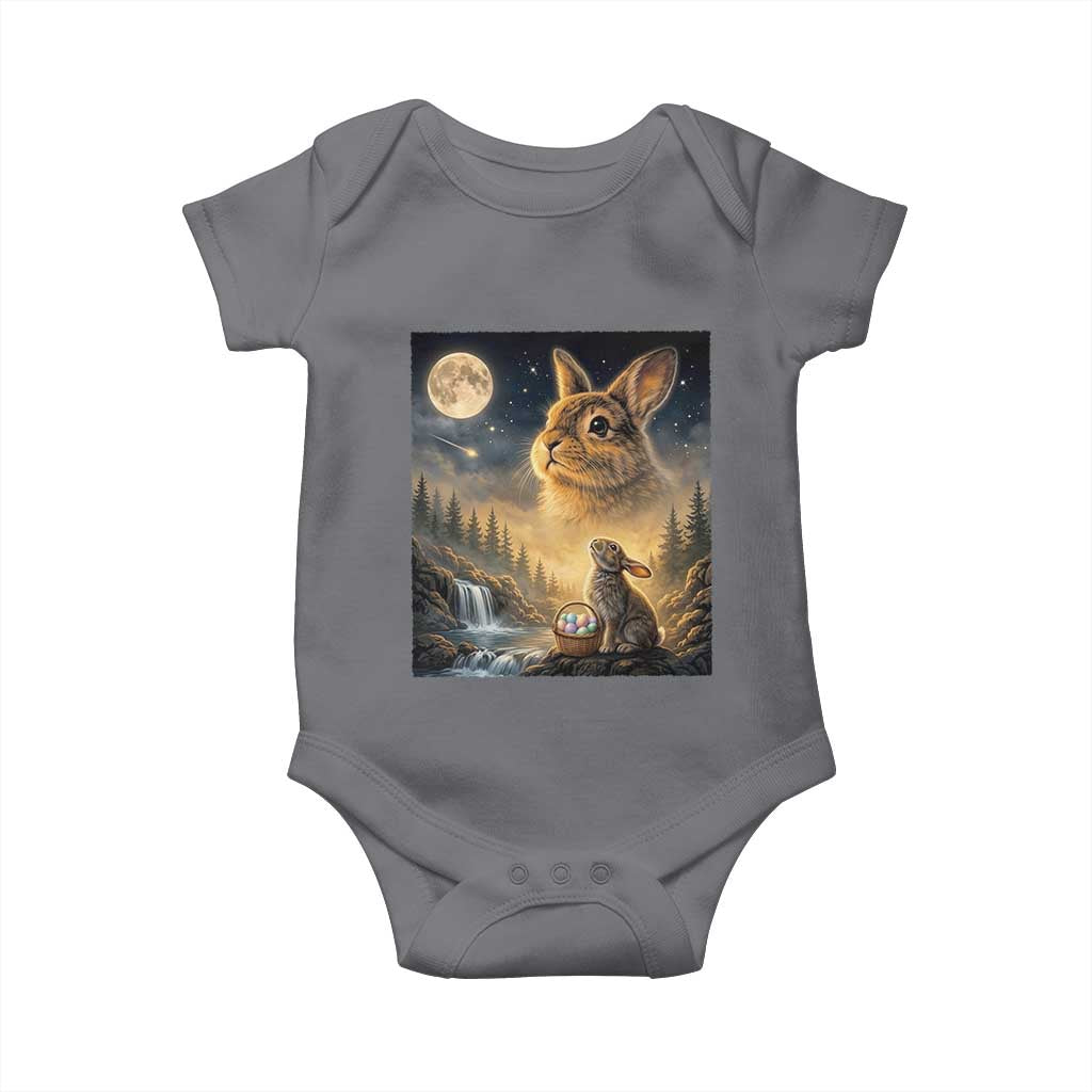 Easter Bunny Howling to the Moon Vintage Baby Onesie