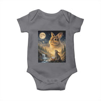 Easter Bunny Howling to the Moon Vintage Baby Onesie