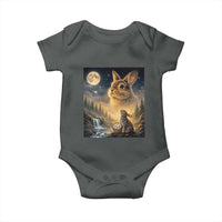 Easter Bunny Howling to the Moon Vintage Baby Onesie