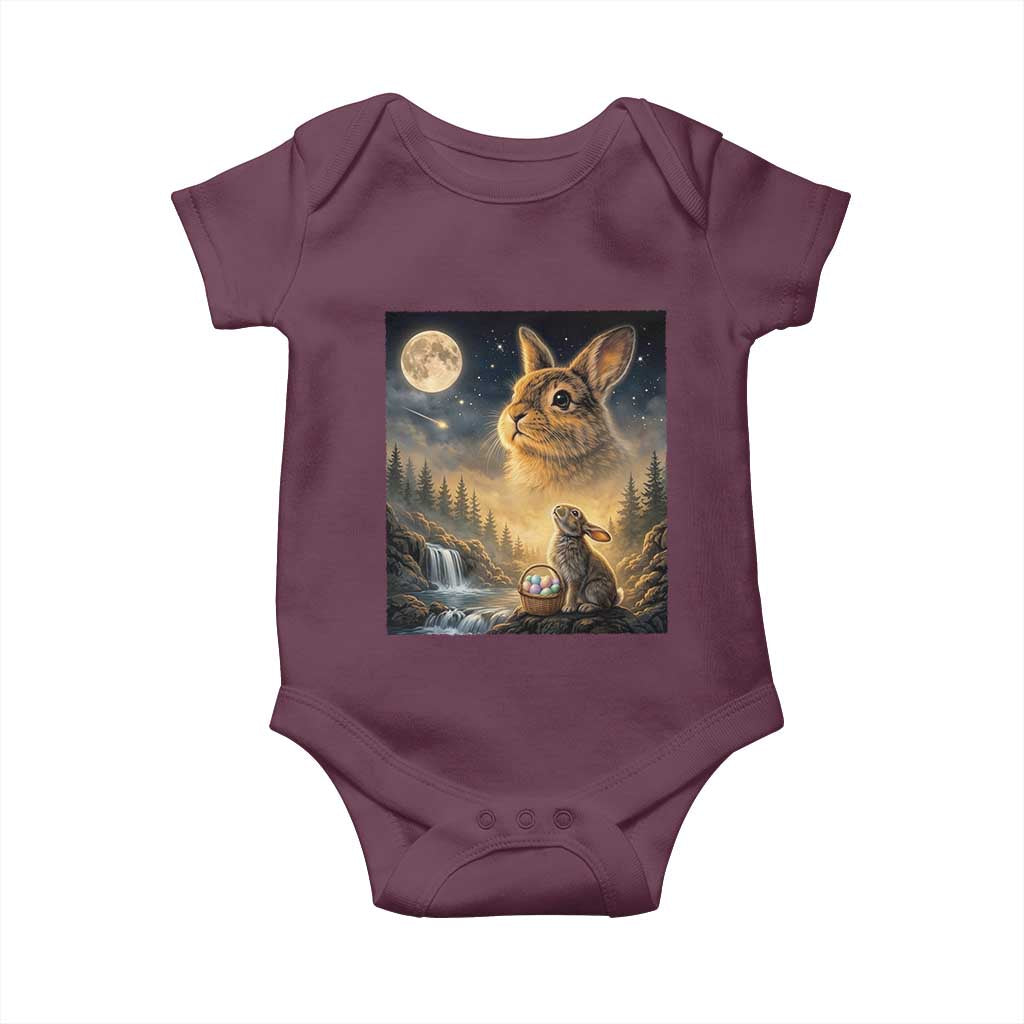 Easter Bunny Howling to the Moon Vintage Baby Onesie