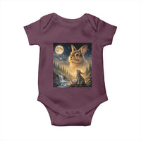 Easter Bunny Howling to the Moon Vintage Baby Onesie