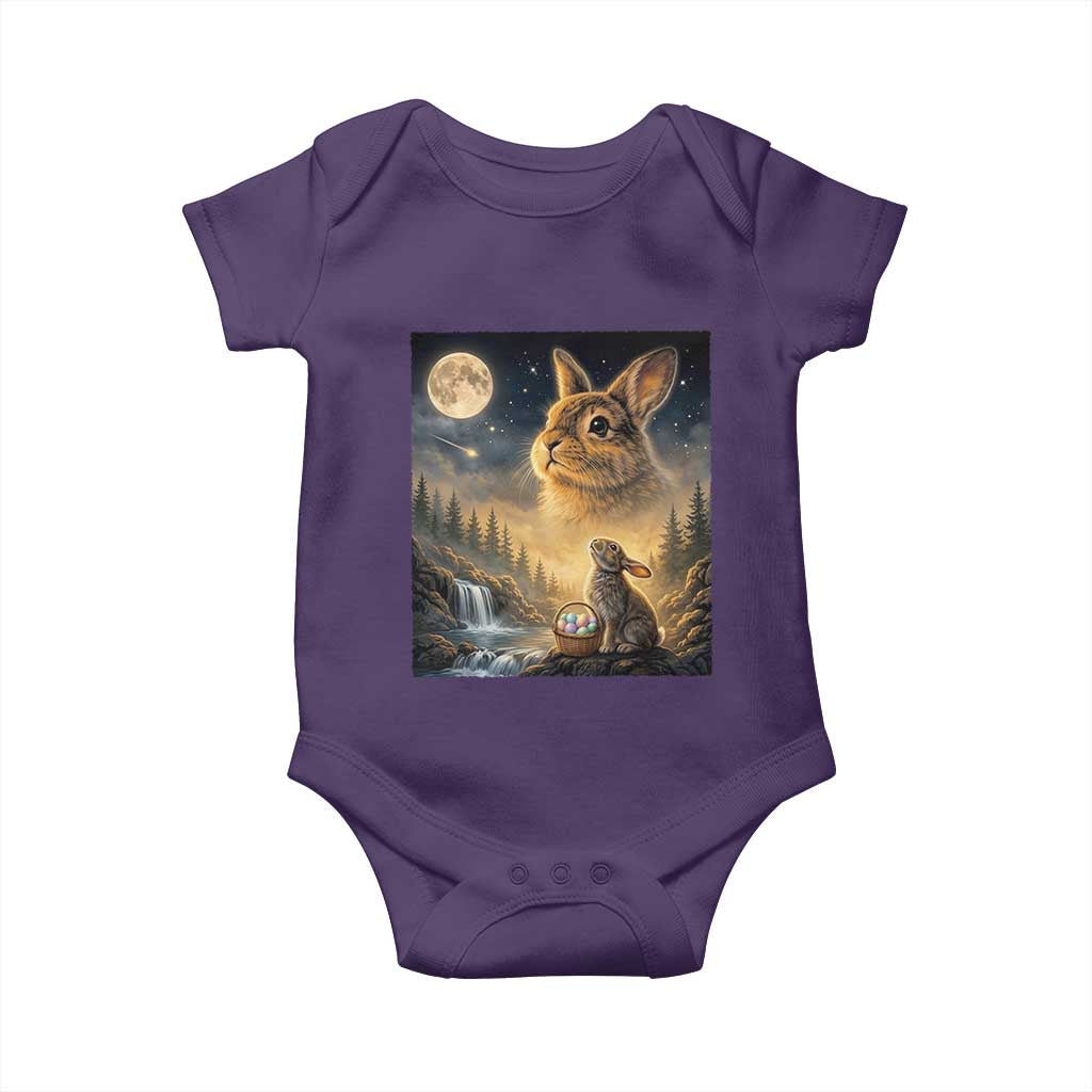 Easter Bunny Howling to the Moon Vintage Baby Onesie