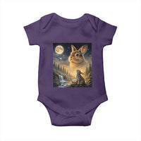 Easter Bunny Howling to the Moon Vintage Baby Onesie