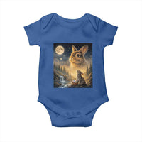 Easter Bunny Howling to the Moon Vintage Baby Onesie