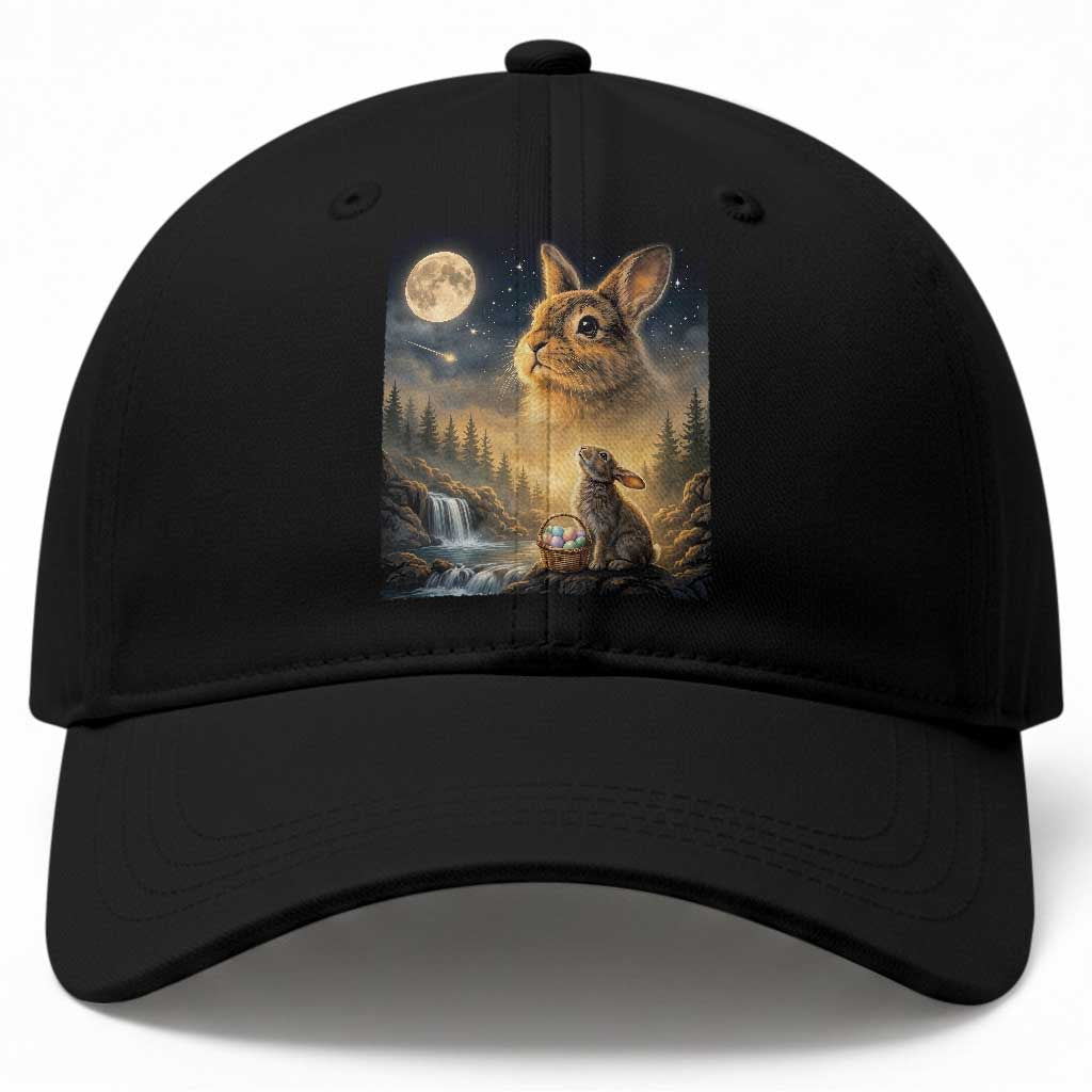 Easter Bunny Howling to the Moon Vintage Baseball Cap