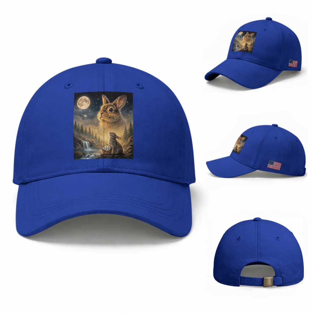 Easter Bunny Howling to the Moon Vintage Baseball Cap