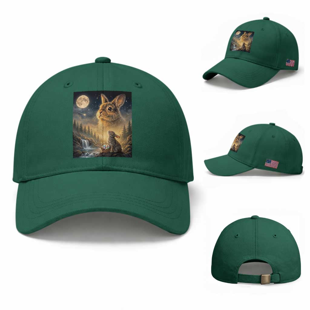 Easter Bunny Howling to the Moon Vintage Baseball Cap