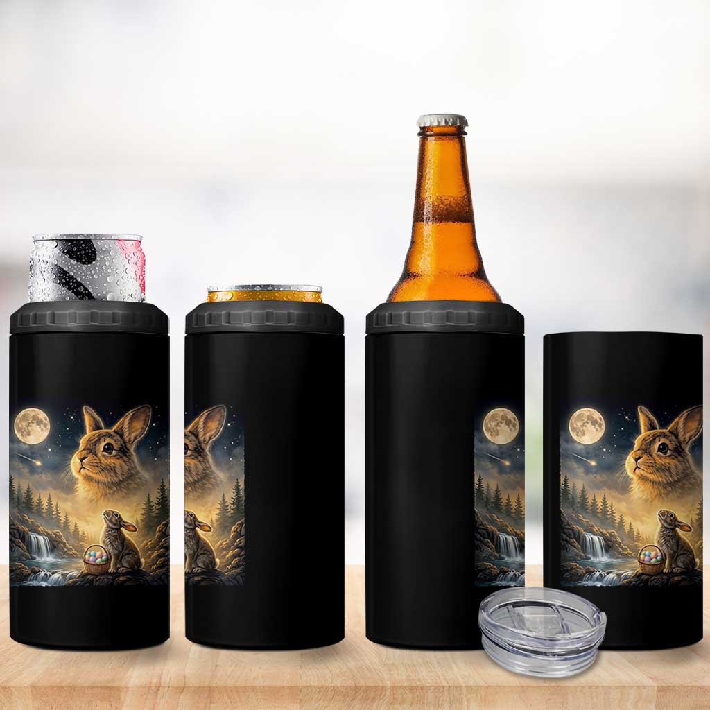 Easter Bunny Howling to the Moon Vintage 4 in 1 Can Cooler Tumbler