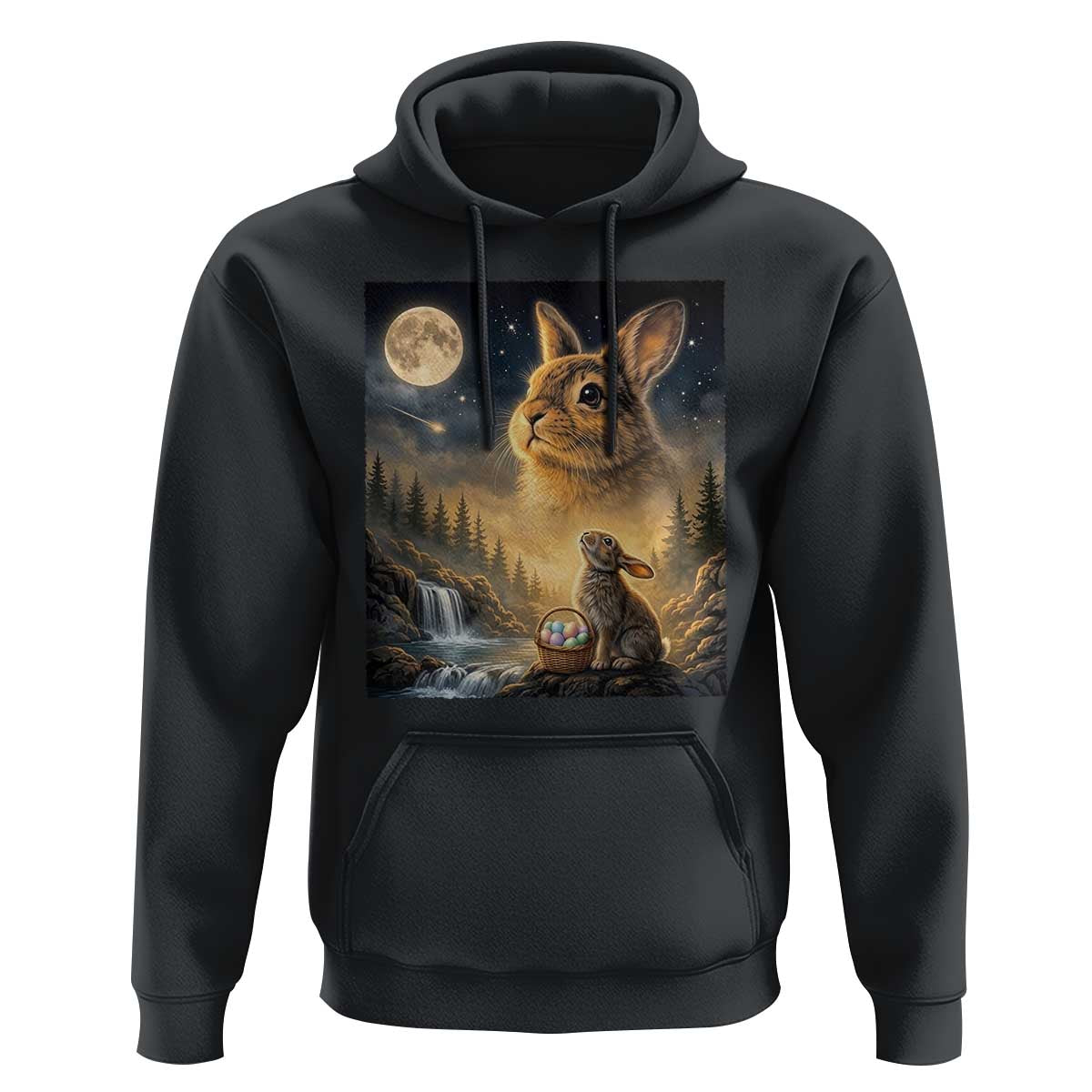 Easter Bunny Howling to the Moon Vintage Hoodie