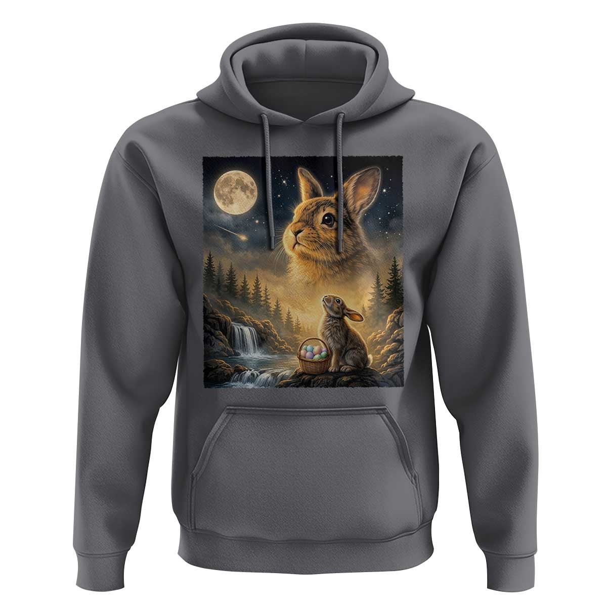 Easter Bunny Howling to the Moon Vintage Hoodie