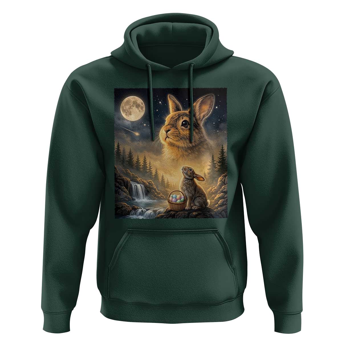 Easter Bunny Howling to the Moon Vintage Hoodie