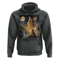 Easter Bunny Howling to the Moon Vintage Hoodie