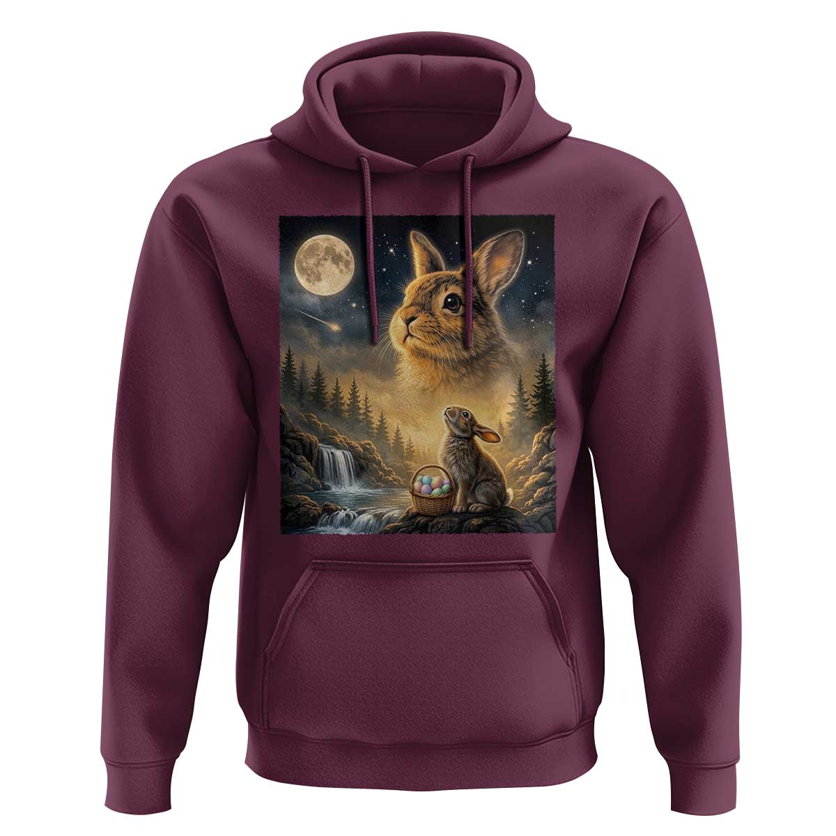 Easter Bunny Howling to the Moon Vintage Hoodie