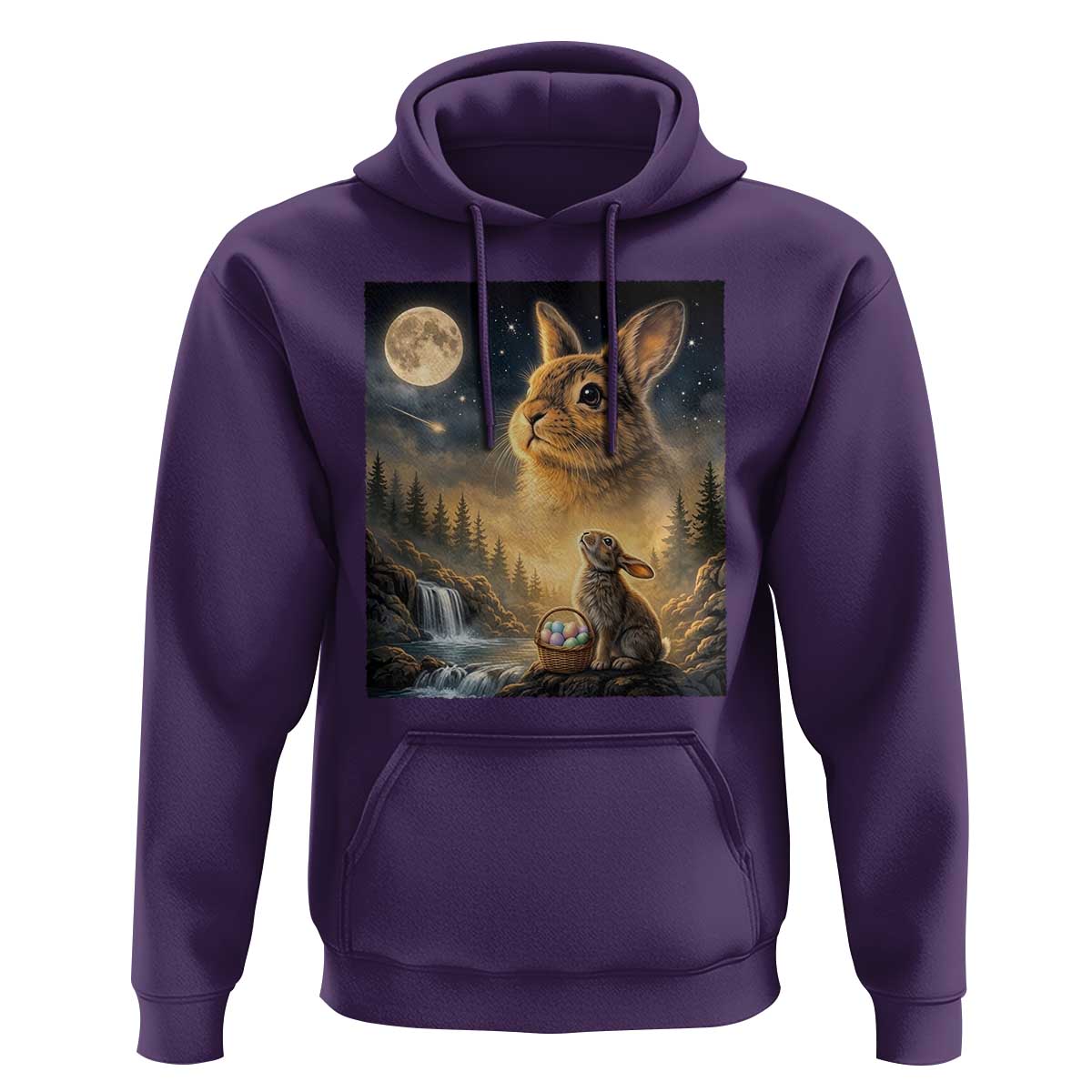 Easter Bunny Howling to the Moon Vintage Hoodie