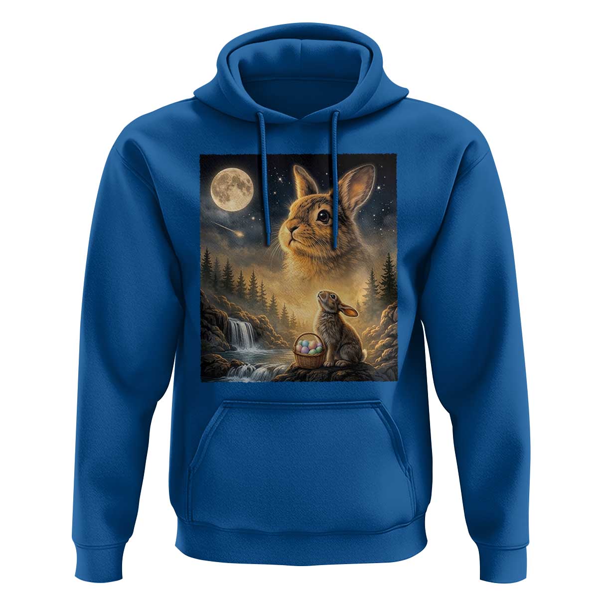 Easter Bunny Howling to the Moon Vintage Hoodie