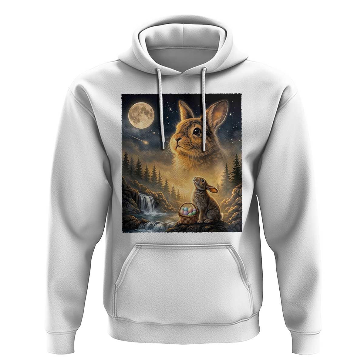 Easter Bunny Howling to the Moon Vintage Hoodie