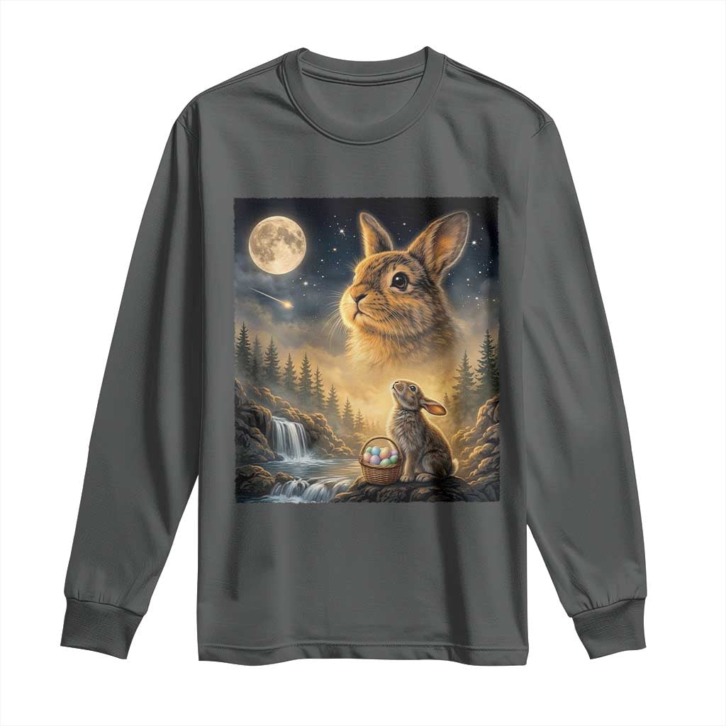 Easter Bunny Howling to the Moon Vintage Long Sleeve Shirt