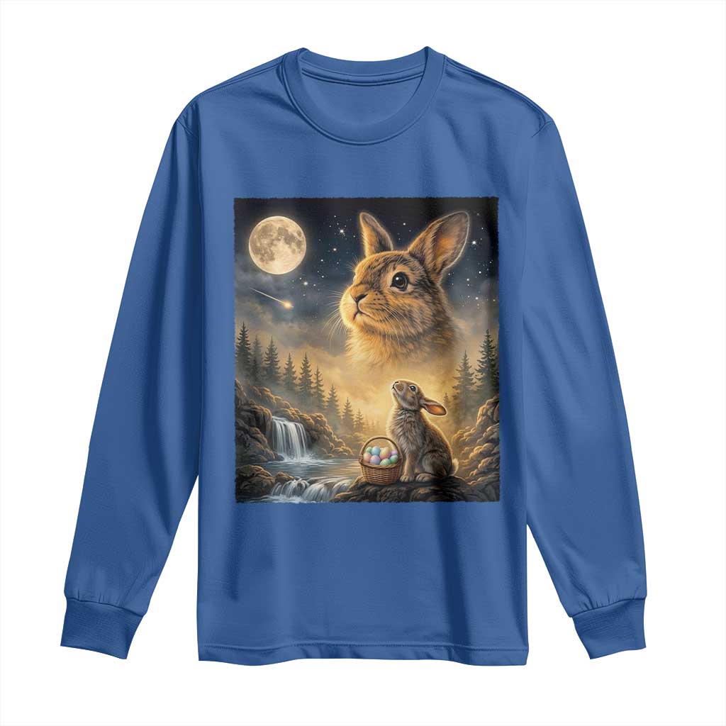 Easter Bunny Howling to the Moon Vintage Long Sleeve Shirt