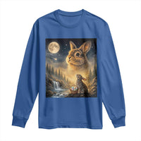 Easter Bunny Howling to the Moon Vintage Long Sleeve Shirt