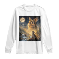 Easter Bunny Howling to the Moon Vintage Long Sleeve Shirt