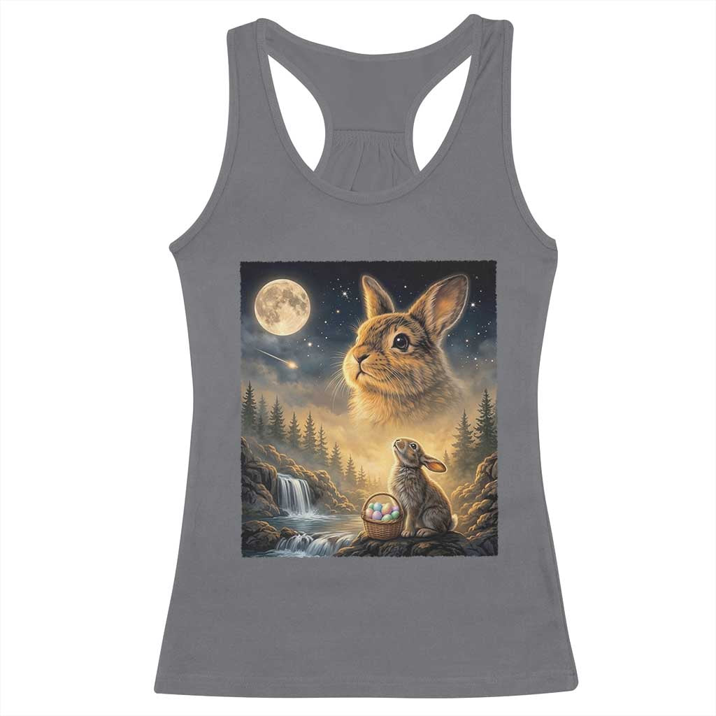 Easter Bunny Howling to the Moon Vintage Racerback Tank Top