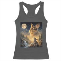 Easter Bunny Howling to the Moon Vintage Racerback Tank Top