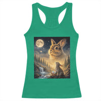 Easter Bunny Howling to the Moon Vintage Racerback Tank Top