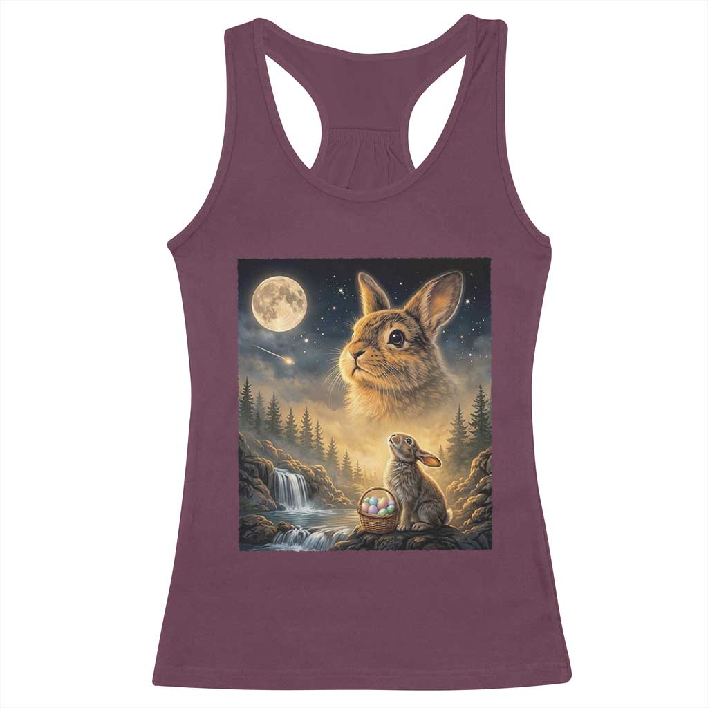 Easter Bunny Howling to the Moon Vintage Racerback Tank Top