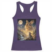 Easter Bunny Howling to the Moon Vintage Racerback Tank Top