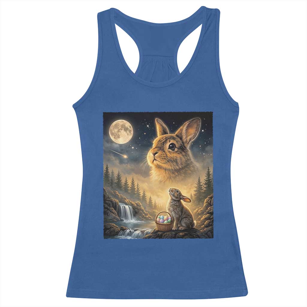 Easter Bunny Howling to the Moon Vintage Racerback Tank Top