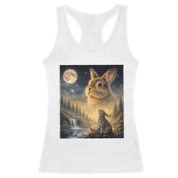 Easter Bunny Howling to the Moon Vintage Racerback Tank Top