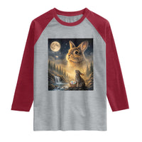 Easter Bunny Howling to the Moon Vintage Raglan Shirt