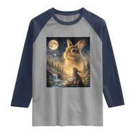 Easter Bunny Howling to the Moon Vintage Raglan Shirt