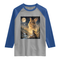 Easter Bunny Howling to the Moon Vintage Raglan Shirt