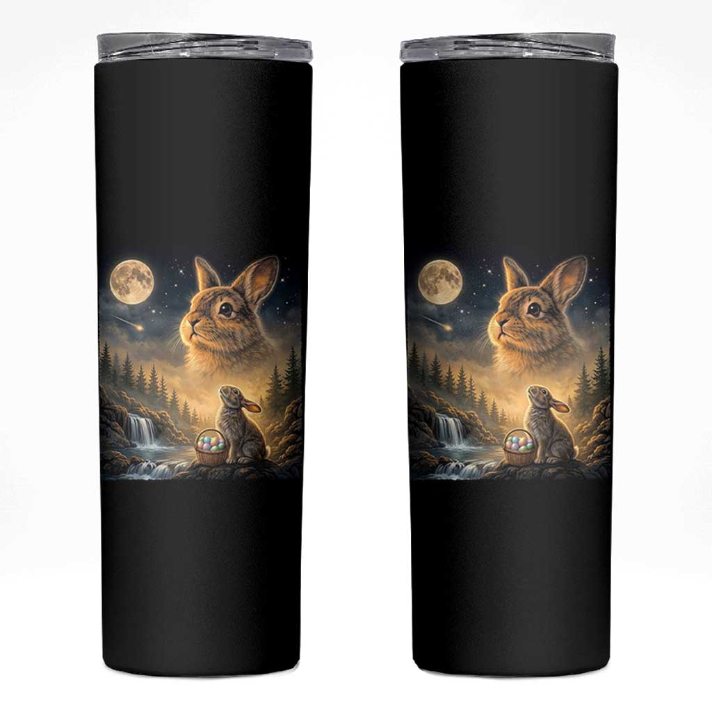 Easter Bunny Howling to the Moon Vintage Skinny Tumbler