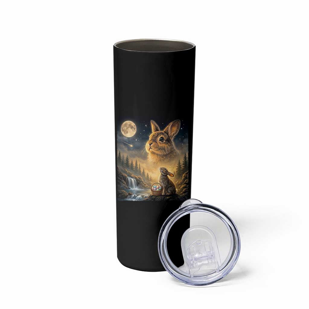 Easter Bunny Howling to the Moon Vintage Skinny Tumbler